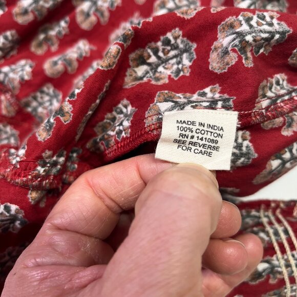 NWT Lali Kids 6M One-Piece Floral Cotton Romper Red Black Block Print - Picture 5 of 11